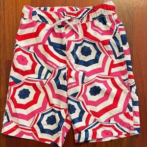 Lands' End Colorful Umbrella Pattern Swim Trunks